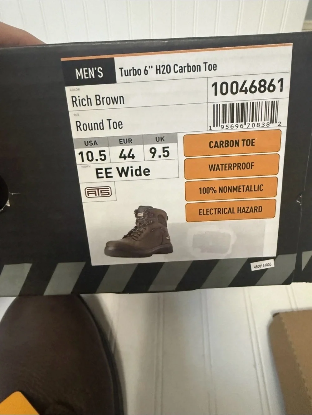 ARIAT Men’s Turbo 6” WP Carbon Toe Work Boots -Durable Leather Boot 10.5EE
